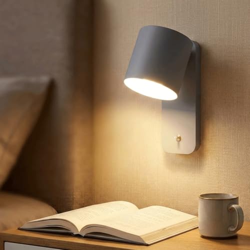 Aplique de pared ajustable y giratorio de hierro mate con interruptor 3