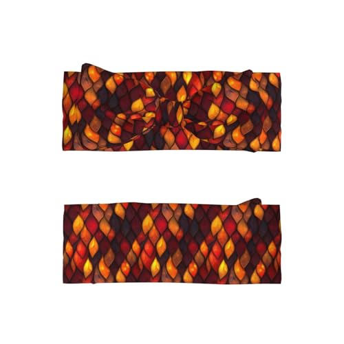 Red Feather Pattern Print Baby Girl Bows Headbands Baby Girls Newborn Headbands Infant Toddlers 0-6 Months2