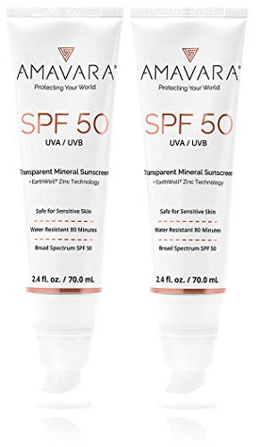 Amavara Tinted Mineral Sunscreen SPF 50 2.4oz | Zinc Oxide, Reef Safe, Vegan, Broad Spectrum, Safe for Sensitive Skin (2-Count)