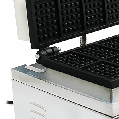 Waffelmaschine, Waffeleisen Belgisch Kommerzielles Antihaft Edelstah 10tlg 8 * 5.5cm Timer 50~300℃ für Bäckereien Restaurants Kioske Kantine – Bild 6
