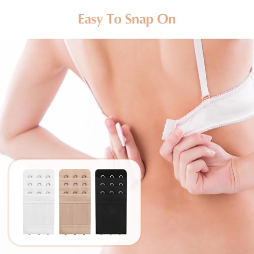 Image of 3Hooks Bra Extenders for Women, 6Pcs Adjustable Back Bra Strap Extender, Women's Elastic Comfortable Elastic Bra Strap Extenders for Plus Size