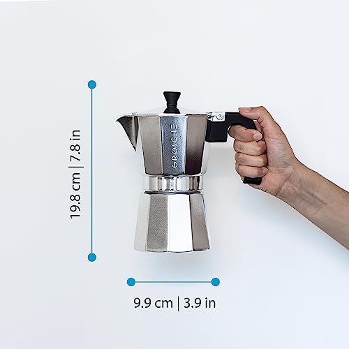 Image of GROSCHE Milano Moka Pot | 6 Espresso Cup - 9.3 oz | Stovetop Espresso Percolator & Coffee Maker - Portable, Ideal for Home and Camping