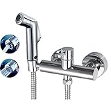 Ownace Bathroom Toilet Bidet Sprayer Set with Hot and Cold Mixing Valve Strong Water Chrome