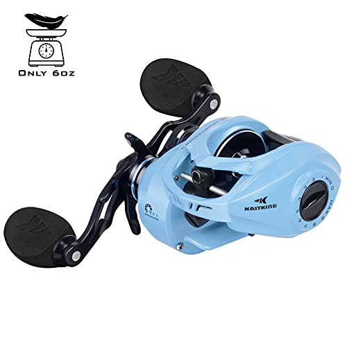 Kastking Spartacus Ii Baitcasting Fishing Reel, 6Oz Ultralight, Super Smooth With 17.6 Lb Carbon Fiber Drag, 7.2:1 Gear Ratio, 39Mm Palm Perfect Lower Profile Design,Spindrift,Right Handed #TOP1