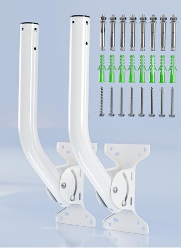 Universal Antenna Mount 2-Pack, Heavy-Duty Reversible J-Pole. Wall/Pole Mount for Outdoor Antennas, Wireless Bridge, Point to Point, WiFi Extender, Starlink, Weather Proof. (UB-AM) (GS-1155TX)
