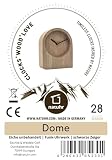 Natuhr Zegar stołowy dąb zegar drewniany - Dome - purystycznie nowoczesny lite drewno (dąb nieobrobiony, czarne wskazówki - radiowy mechanizm zegarowy)