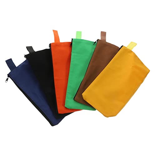 6pezzi Borsa Per Utensili Tela Con Chiusura Lampo Custodie Colorate Per Organizzazione Strumenti Per Plianti Cacciaviti e Accessori Vari