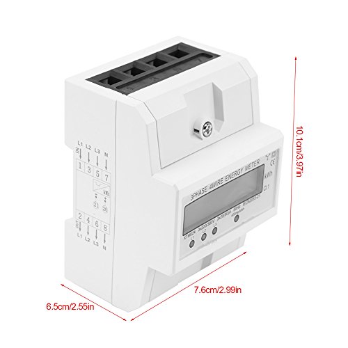 Image of Walfront Three Phase Digital kWh Meter 50Hz 3x20(80A) LCD Display DIN Rail Industrial Energy Monitoring Electric Meter for Smart Grid Systems