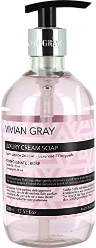 Vivian Gray 1500 Modern Pastel Soap Dispenser with Cream Soap Pomegranate & Rose, Pink (500 ml)