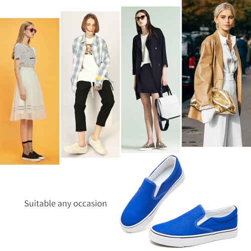 Image of Women's Canvas Slip On Sneakers Non Slip Loafers | low top non slip on walking breathable casual comfortable fashion tennis
