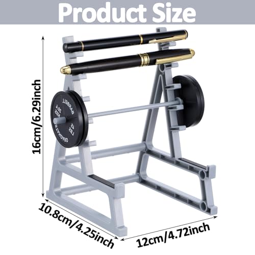 Squat Rack Pen Holder, Plastic Pen Holder, Fun Desk Accessories for Office, Squat Rack Organizer with Weights & Barbells for Office Gym Decorations for Fitness Weightlifting Lovers