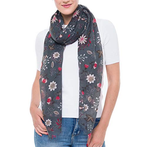 MIMOSITO Scarfs for Women Lightweight Floral Flower Fashion Wrap Shawl Fall Winter