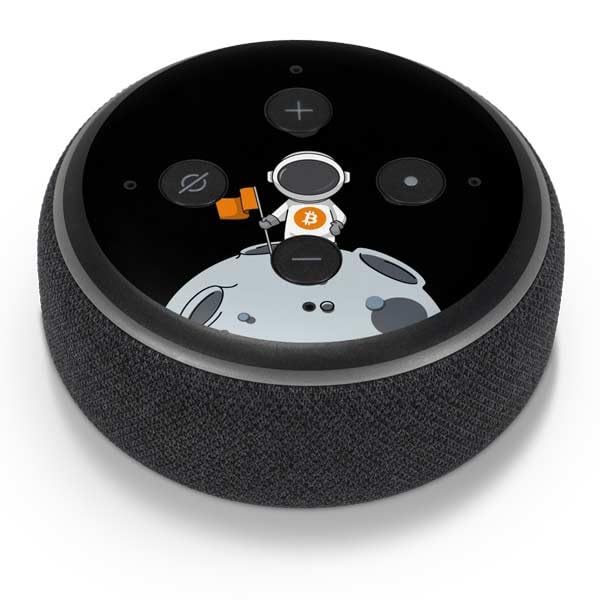 Skinit Decal Audio Skin Compatible with Amazon Echo Dot 3 - Officially Licensed Bitcoin Astronaut Design
