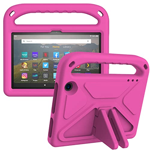 Housse Fire 7 12e génération rose antichoc EVA étui tablette enfant avec sangle épaule