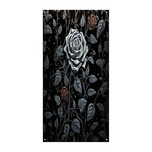 Toile de fond gothique rose de bienvenue pour masquer et décorer une porte
