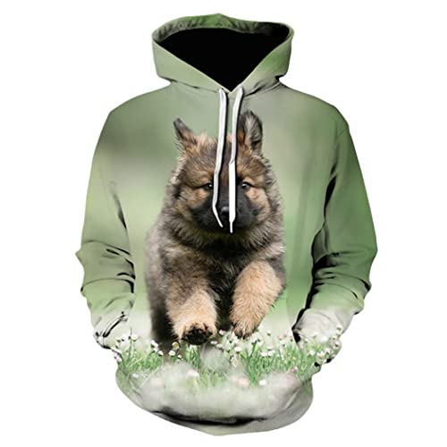 Sweat à capuche berger allemand imprimé 3d harajuku