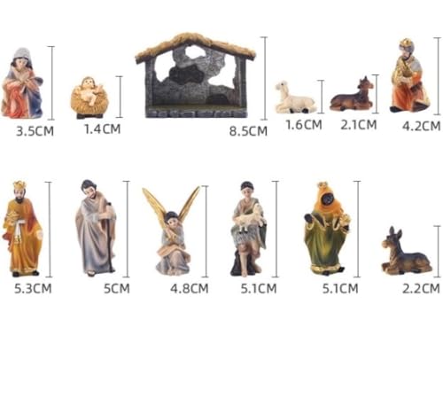 Presépio De Natal Em Resina Decoração Nascimento De Jesus 12 pçs