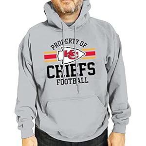 Team Fan Apparel NFL Adult Property of Hooded Sweatshirt – Cotton & Polyester – Stay Warm & Represent Your Team in Style (Kansas City Chiefs – Gray, Adult X-Large)
