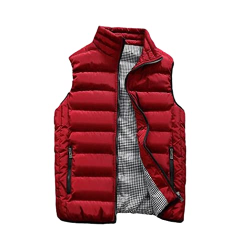 Gilet d'hiver rembourré contre le froid homme veste rouge M