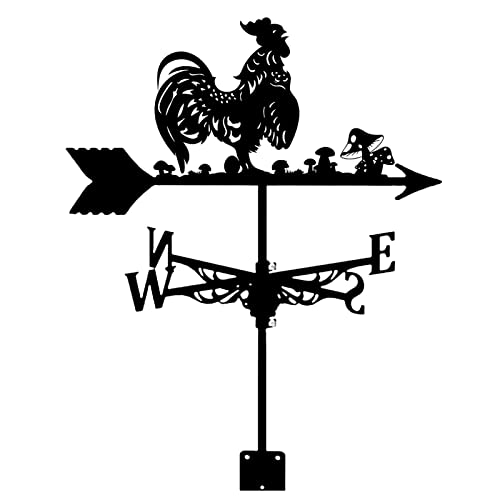 HJYBFA Veleta de Metal, Duradera, Retro, clásica, indicador de dirección del Viento con Soporte de instalación para jardín Exterior, Patio, Garaje, Granero, decoración.
