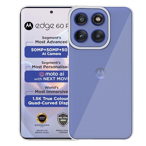 Image of Amazon Brand - Solimo for Motorola Moto Edge 60 Pro 5G Premium Transparent Soft Silicon Crystal Clear Back Cover [Transparent]