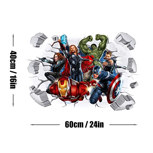 【3 Sizes】24"W X 16"H 3D Wall Decal Wall Stickers Removable Pvc Room Decor For Boy Baby Nursery Kids Bedroom Living Room Playroom Wall Decoration Wall Art - S Size, 60Cm X 40Cm #TOP1