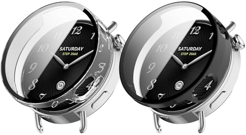 �y2���Z�b�g�zFor �V���I�~(Xiaomi) Watch S4 41mm �P�[�X �t�B����+PC�t���[�� ��̌^�yZENGZOUZ�z�����ȒP �ϏՌ� �����ߗ� �w��h�~ ���h�~ Xiaomi Watch S4 41mm �J�o�[�i�u���b�N+�N���A)