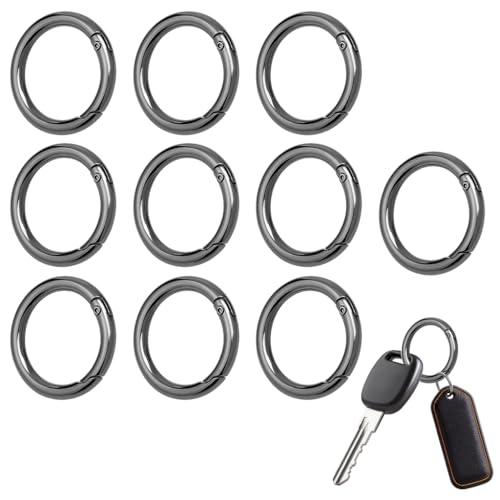 Image of SANNIDHI Spring O Rings Round Spring Snap Keyring Metal Carabiner Clips for Keychain,Handbag,Purse, Dog