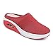 Abimy Zapatillas de caminar sin cordones para mujer con cojín de aire, zapatillas de casa de mulas, a prueba de golpes, malla superior de plataforma transpirable