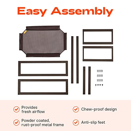 Füzi - The Füzi Dog Bed - Bolster Elevated Dog Bed With Metal Frame - Dog Bed With Removable Washable Cover - Outdoor Dog Bed - Best Dog Bed - Camas Para Perros (Large, Black Only) #TOP2