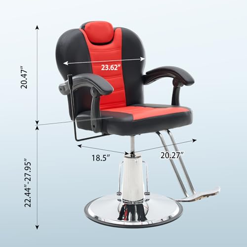 Image of Vantic 90-135 Reclining Salon Chair for Hair Stylist,360 Swivel Barber Chair with Heavy Duty Hydraulic Pump & Base, Adjustable Headrest, Waterproof Cushion, Hair Chair for Barbershop, Home