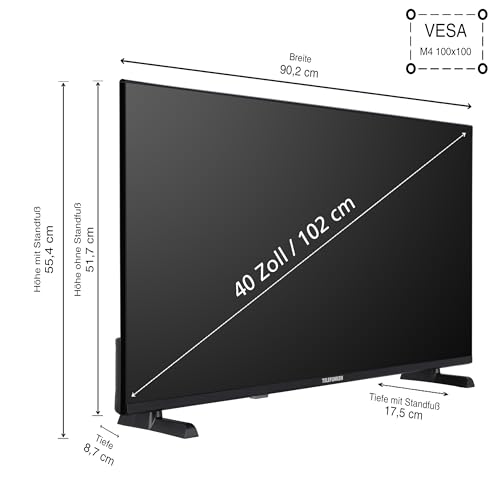 TELEFUNKEN QF40VP750S QLED Fernseher 40 Zoll Smart TV VIDAA Full HD Fernseher, HDR TV mit integriertem Triple-Tuner, LED TV schwarz (2026) – Ansicht 3