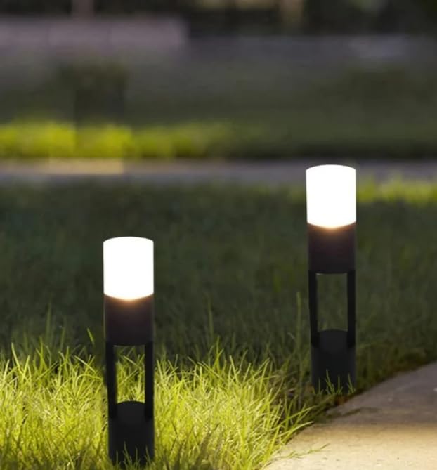 Modern Grey Cylindrical Bollard Light Outdoor Pathway & Driveway Lamp|IP65 Waterproof–Warm White|300mm-image-9