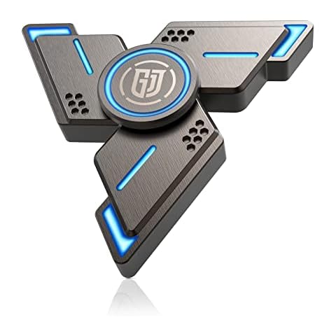 ATESSON Fidget Spinners Toy,3 to 5 min Spins,Gray Metal with Blue Luminous High Speed Bearing, Metal Material Hand Spinner,Stress Relief Anxiety Boredom Desk Toys for Adults and Kids Cover