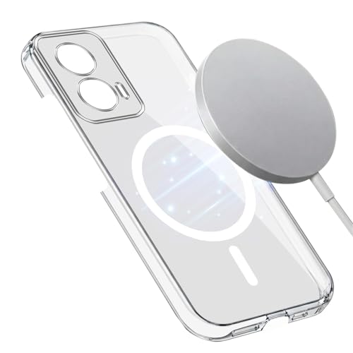 Image of Jkobi Lifetime Anti-Yellow MagSafe Compatible Clear Back Cover Case for Motorola Moto Edge 50 Fusion (Sleek Hard Crystal | Shockproof and Camera Protection)