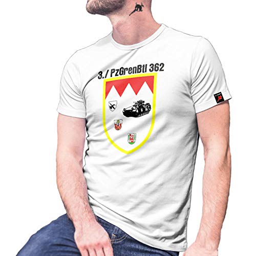 T-Shirt Bundeswehr 3 PzGrenBtl 362 blanc XXXXXL enfin une grande taille confortable