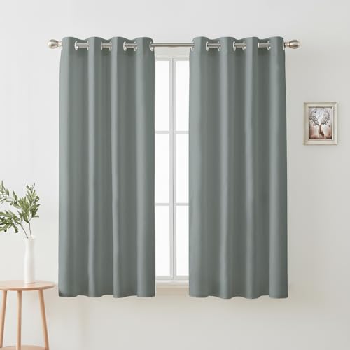 Image of Cloth Fusion Blackout Curtains, Silver Grey, Window 5 ft, Set of 2 | 3-Layer Triple Weave, Up to 90% Light Block, Thermal Insulated, Premium Steel Grommets, Set of 2