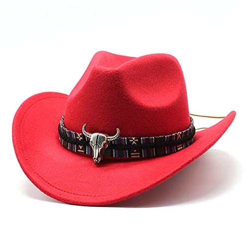 BAOZENGMUY Chapeaux Western Hommes Cowboy Chapeaux Accessoires Jazz Haut Chapeaux Dames Hommes Bouclés Femmes Fedora Jazz Chapeaux Chevalier Chapeaux Grand Panama 56-58Cm 4 Cover
