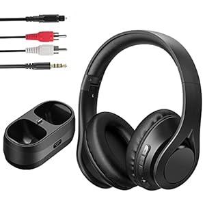 Wireless Headphones for TV with Bluetooth 5.0 Transmitter and Wireless Charging Station, Digital Optical RCA AUX Port…