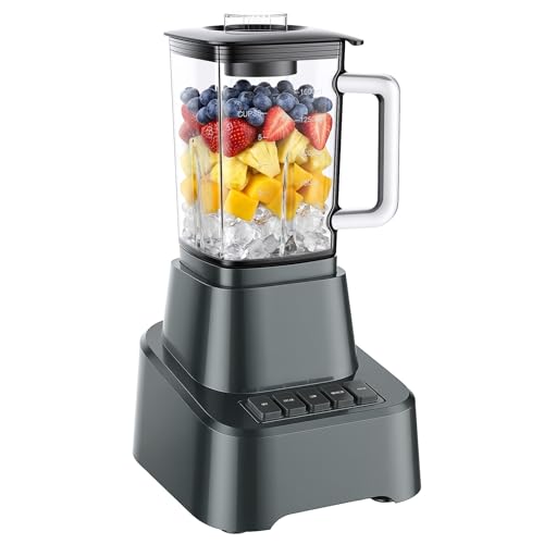 Image of OLIXIS Professional Blender for Smoothies, Full-Size Kitchen Blender with 850 Peak Watts & 54oz Large Glass Pitcher, 4 Speeds with Pulse for Ice Crushing Frozen Fruits, Dishwasher Safe, Grey