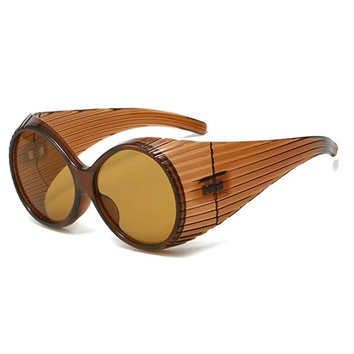 willochra Trendy Oversized Vintage Punk Goggle Sunglasses Women Y2K Round Wrap Around Eyewear Retro Shades UV400