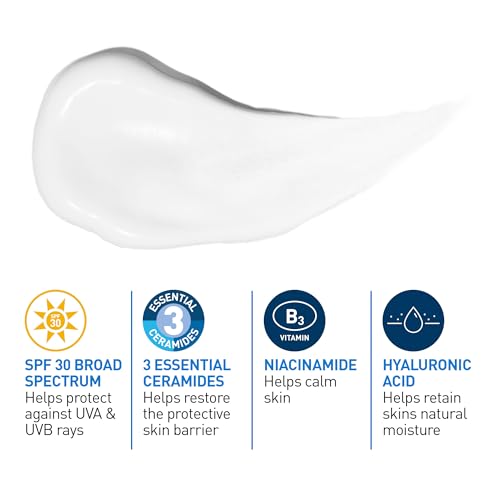 CeraVe Facial Moisturizer with SPF 30. Face Sunscreen Lotion with Hyaluronic Acid, Niacinamide & Ceramides for Women & Men. Oil-free, normal to dry skin. Verified Extended Use Date, Travel Size 89ML - Image 4