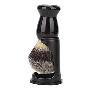 DEWIN Bart Pinselständer, Professionelles Schwarzes Acryl Schwarz Bart Pinsel Unterstützung Bart Pinsel Rasierwerkzeug (Bartbürste + Halter)
