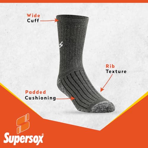 Image of Supersox Calf Length Sports Socks For Men Combo, Made With Durable Breathable Cotton, Anti Odour, Anti Bacterial, Anti Sweat, Moisture Aborbant with Thick Cushioned Bottom (Multicolor, Pack of 3)