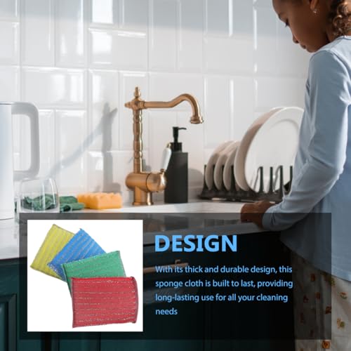 Image of Non-Stick Kitchen Cleaning Sponge Cloth Thick Multi-Purpose Dish Washing Pad for Cookware Sink Bathroom Household 3.35X3.35 Inches