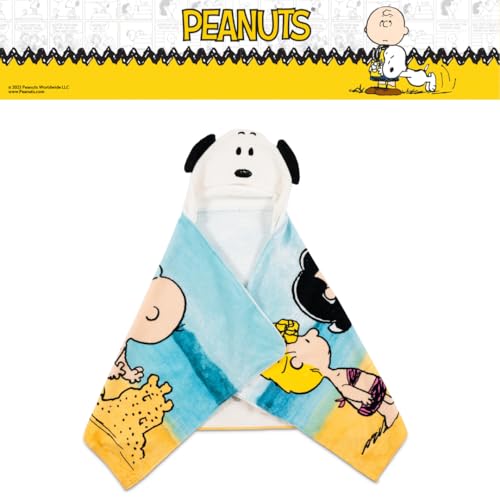 Image of Peanuts Snoopy Kids Super Soft Bath /Pool /Beach Soft Cotton Terry Hooded Towel Wrap, 24 in x 50 in, (Officially Licensed Product) by Franco