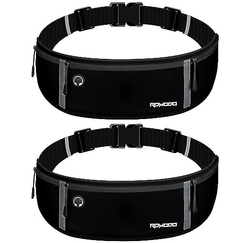 Image of Fanny Packs for Women Men, Running Waist Belt Set, 2 Pack Pure Black