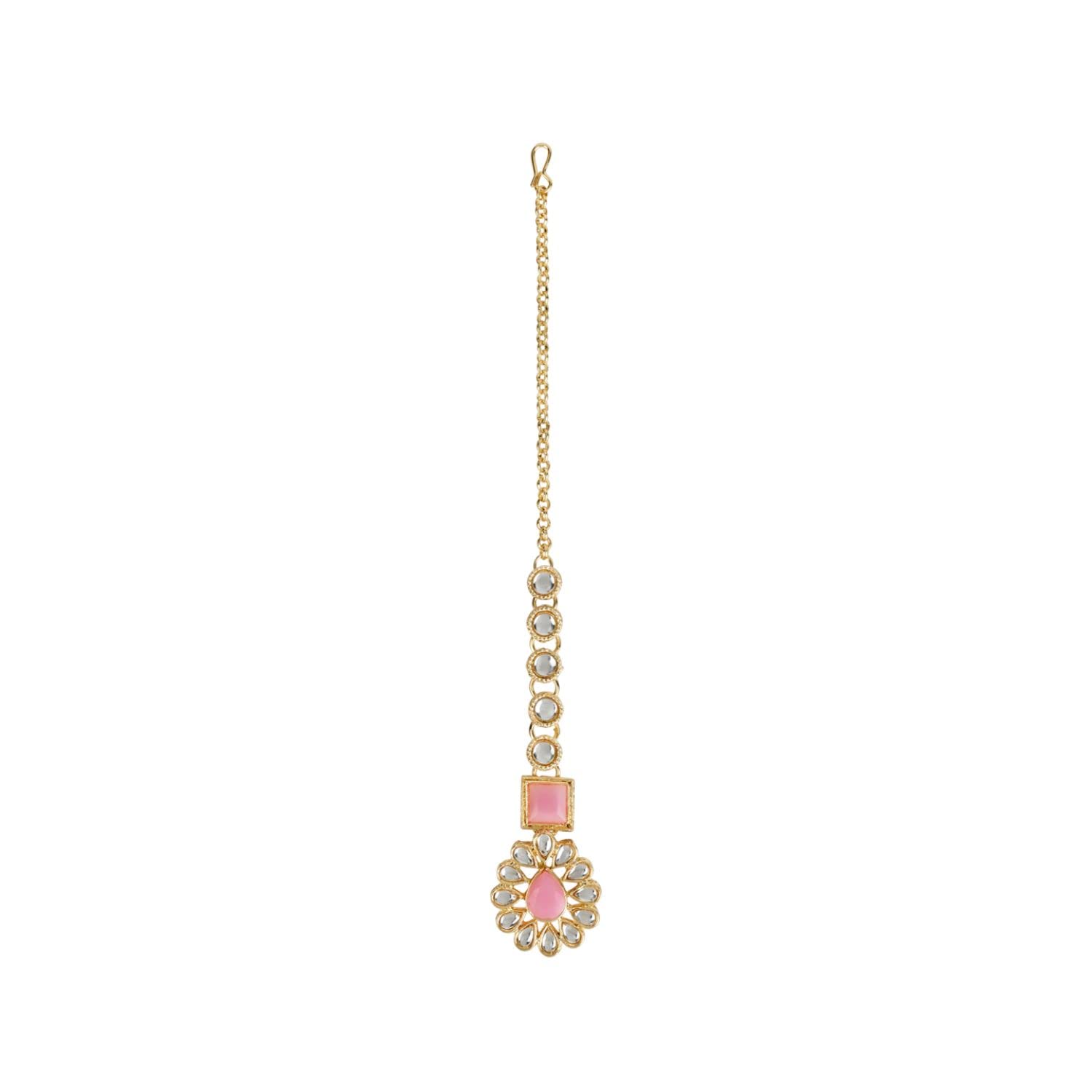 Kundan Necklace Set with Earrings & Maang Tikka
