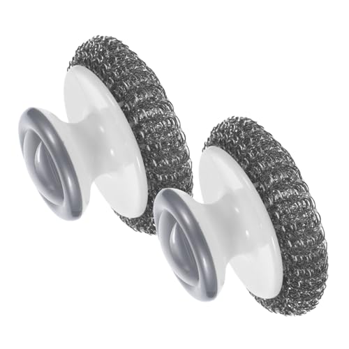 Beaupretty 2pcs Cleaning Ball Scrubber Skillet Griddle Cleaning Brush Flatware Serving Utensils Frying Pan Dinnerware Dish Scrubber Brush Dish Brush Scrub Brush Wire Ball 304 Stainless Steel