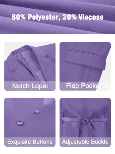 Image of WOMS Men's 3 Piece Suit Slim Fit,Mens Wedding Suit Groom Prom Tuxedo